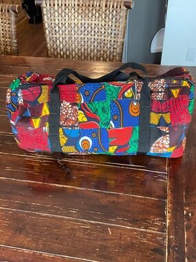 Colorful  Canvas Duffel Bag - Multicolor